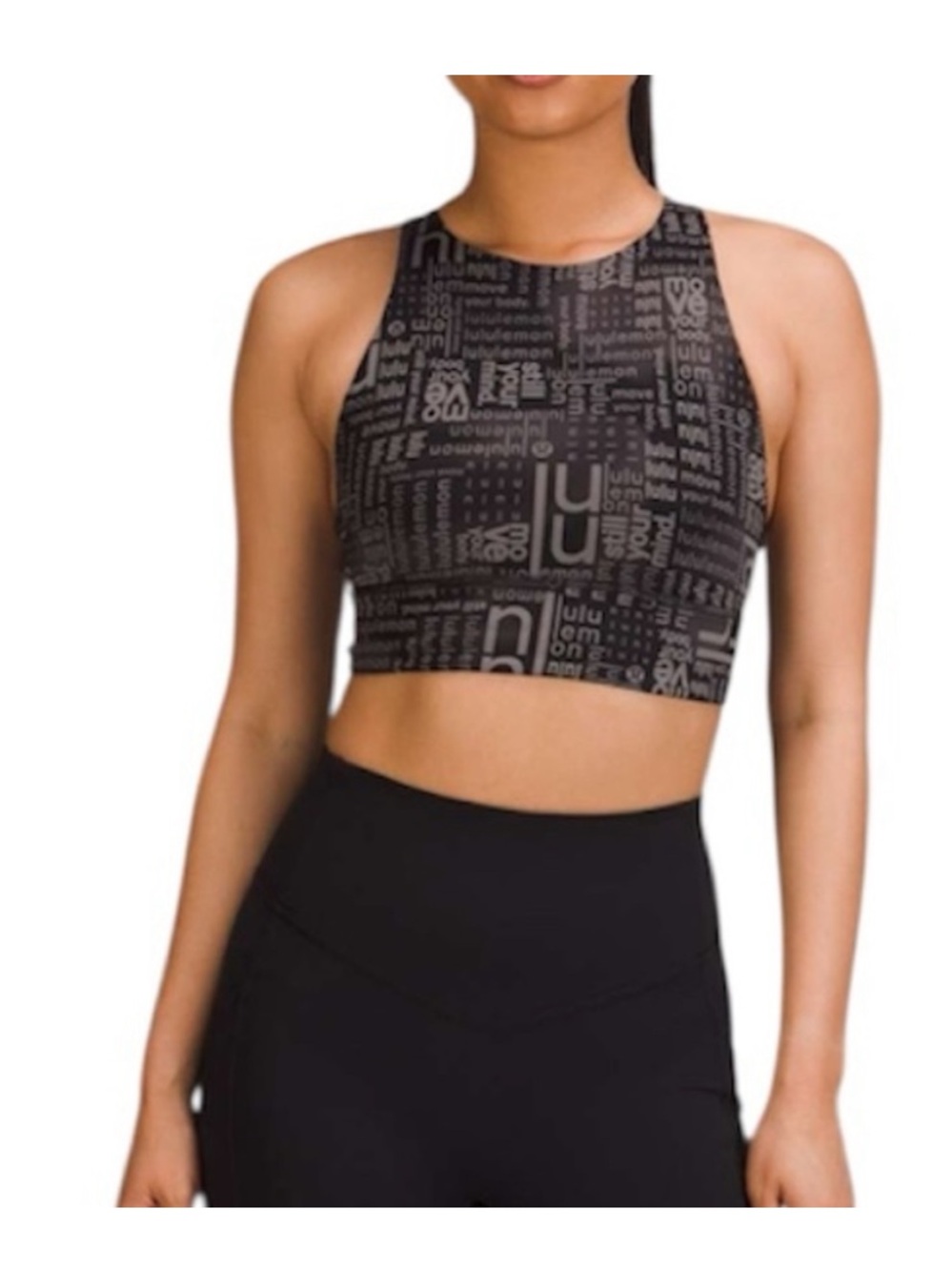 lululemon athletica Black amd Gray Graphic High-Neck Sports Bra